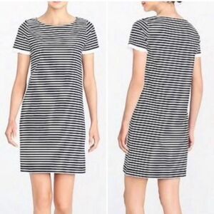 J. Crew striped ruffle sleeve shirt sleeve dress medium